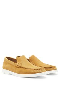 Suede loafers with contrast outsole, Dark Yellow