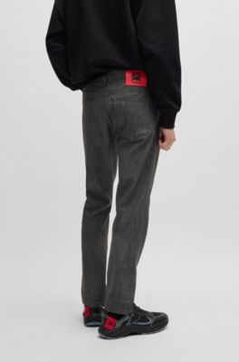 HUGO x RB jeans in grey stretch denim, Dark Grey