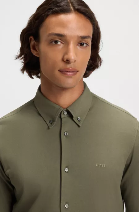 Slim-fit shirt in cotton jersey