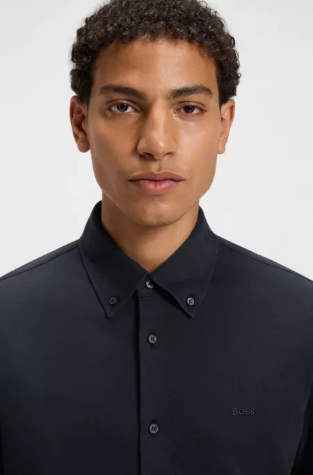 Slim-fit shirt in cotton jersey