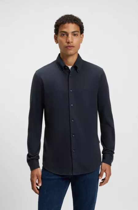 Slim-fit shirt in cotton jersey
