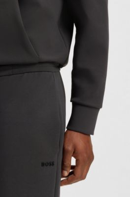 Cotton-blend shorts with stripe details, Dark Grey