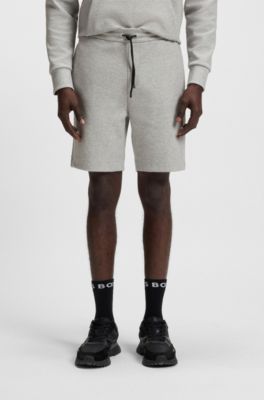 Bermuda in misto cotone con righe, Grigio