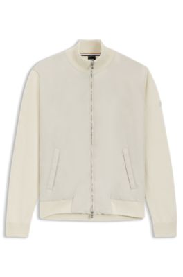 Regular-fit hybrid jacket with Double B monogram, Natural