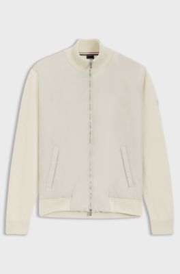 Regular-fit hybrid jacket with Double B monogram, Natural