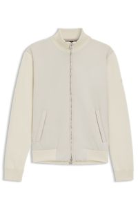 Regular-fit hybrid jacket with Double B monogram, Natural