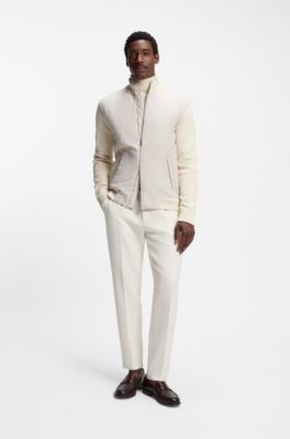 Regular-fit hybrid jacket with Double B monogram, Natural