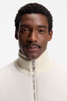 Regular-fit hybrid jacket with Double B monogram, Natural