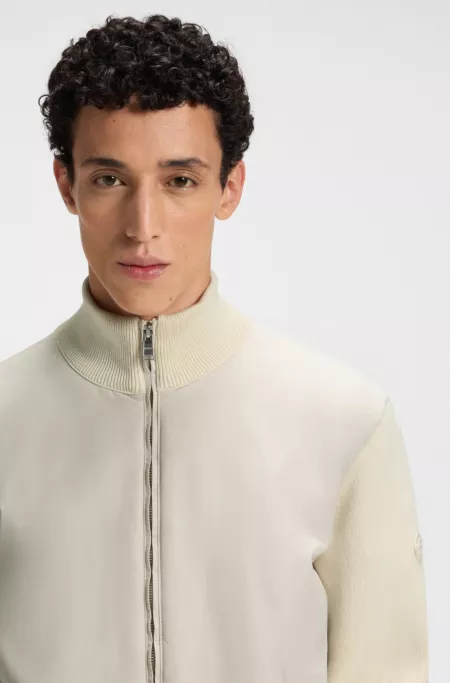 Regular-fit hybrid jacket with Double B monogram