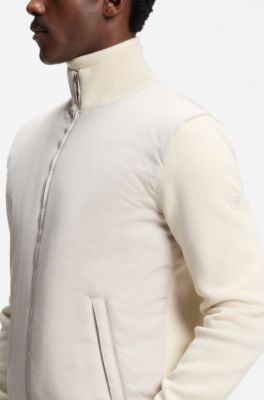 Regular-fit hybrid jacket with Double B monogram, Natural