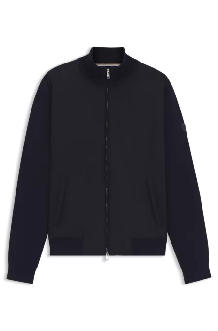 Regular-fit hybrid jacket with Double B monogram