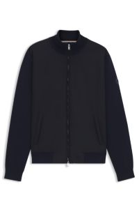 Regular-fit hybrid jacket with Double B monogram, Dark Blue