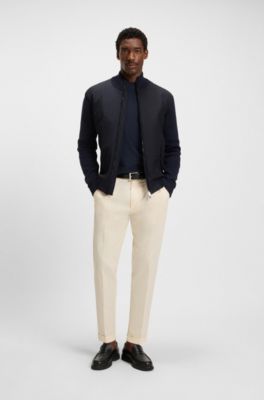 Regular-fit hybrid jacket with Double B monogram, Dark Blue