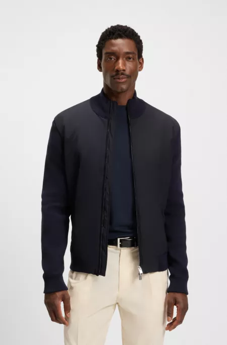 Regular-fit hybrid jacket with Double B monogram