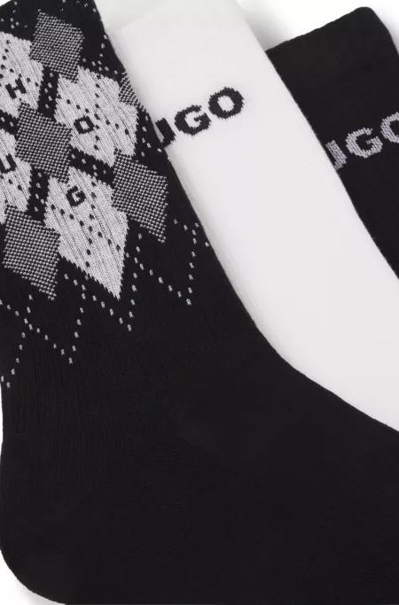 Three-pack of short-length cotton-blend socks