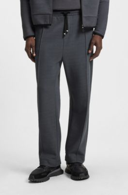 Relaxed-fit tracksuit bottoms in quilted jacquard, Dark Grey
