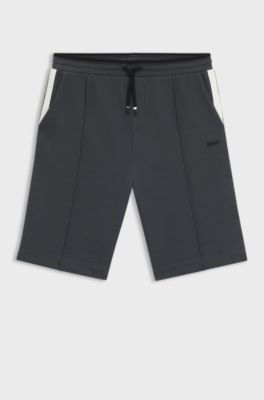 Relaxed-fit shorts in quilted jacquard, Dark Grey