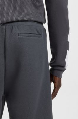 Relaxed-fit shorts in quilted jacquard, Dark Grey
