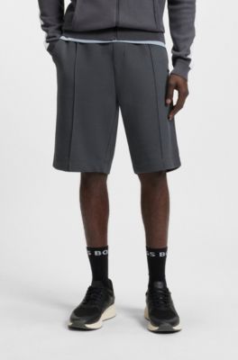 Relaxed-fit shorts in quilted jacquard, Dark Grey