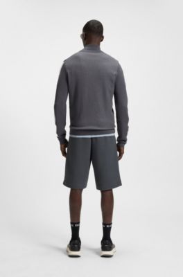 Relaxed-fit shorts in quilted jacquard, Dark Grey