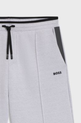 Relaxed-fit shorts in quilted jacquard, Light Grey