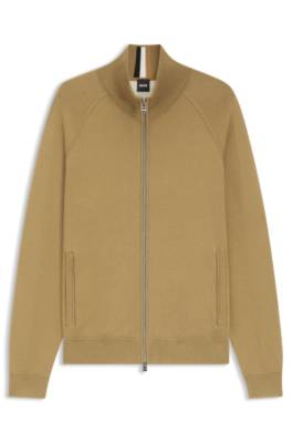 Zip-up cardigan in cotton and virgin wool 1