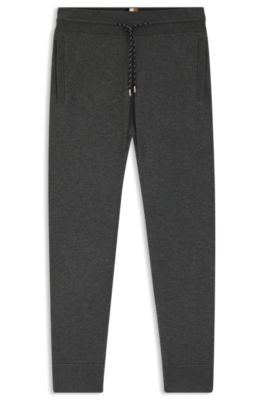 Regular-fit tracksuit bottoms in cotton and virgin wool, Dark Grey