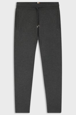 Regular-fit tracksuit bottoms in cotton and virgin wool, Dark Grey
