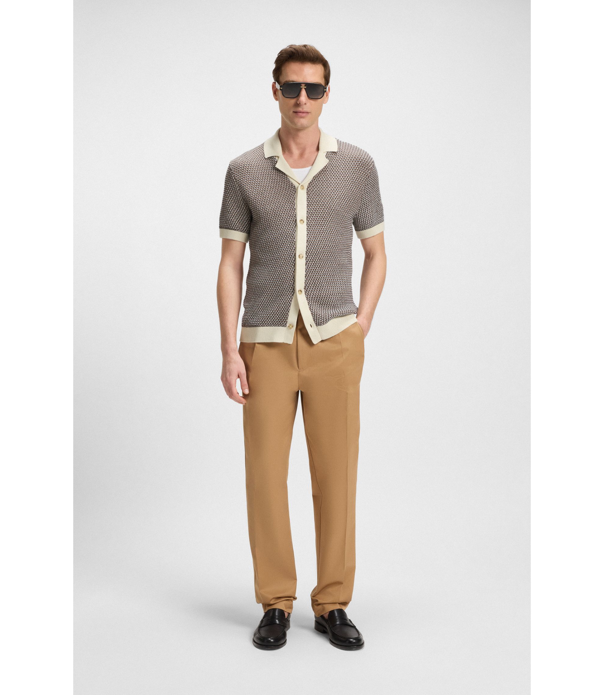 【新品未使用】Hugo BOSS カーディガン、ノースリーブ ニット セット BOSS - レギュラーフィット ニットカーディガン コットン - パターン