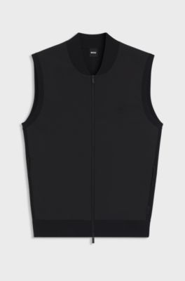 Regular-fit gilet with weather protection, Black