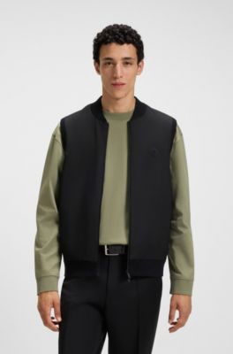 Regular-fit gilet with weather protection, Black