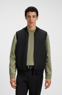 Regular-fit gilet with weather protection, Black