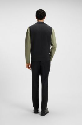 Regular-fit gilet with weather protection, Black