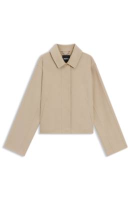 Wool-blend jacket with concealed closure 1