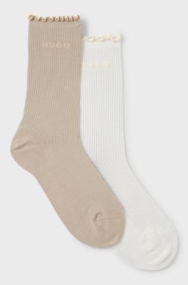 Two-pack regular-length socks, Beige