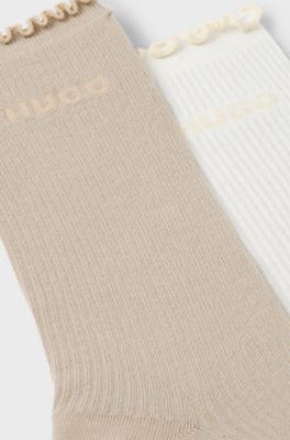 Two-pack regular-length socks, Beige