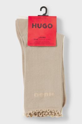 Two-pack regular-length socks, Beige