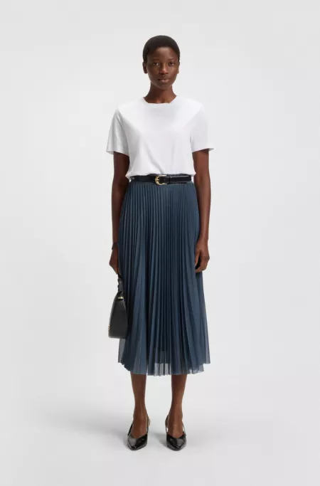 Lined tulle skirt with plissé pleats