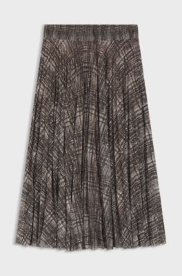 Lined tulle skirt with pliss&eacute; pleats, Patterned