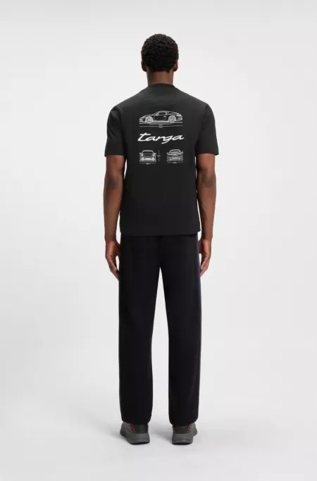 Porsche x BOSS mercerised-cotton T-shirt with Targa artwork