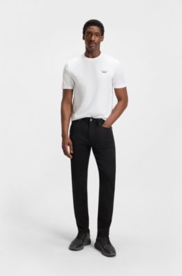 T-shirt Porsche&nbsp;x&nbsp;BOSS en coton merceris&eacute; &agrave; motif artistique Targa, Blanc