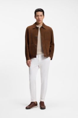 Regular-fit jacket in nappalan suede with patch pockets, Brown