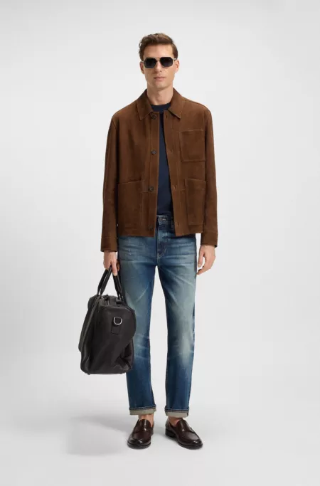 Regular-fit jacket in nappalan suede