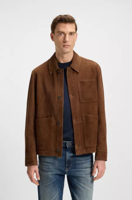 Regular-fit jacket in nappalan suede