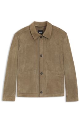 Regular-fit jacket in nappalan suede with patch pockets, Light Brown