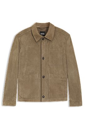 Regular-fit jacket in nappalan suede with patch pockets