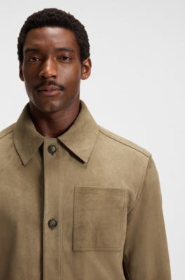 Regular-fit jacket in nappalan suede with patch pockets, Light Brown