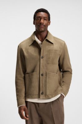 Regular-fit jacket in nappalan suede with patch pockets, Light Brown