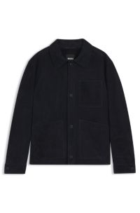 Regular-fit jacket in nappalan suede, Dark Blue