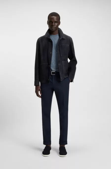 Regular-fit jacket in nappalan suede